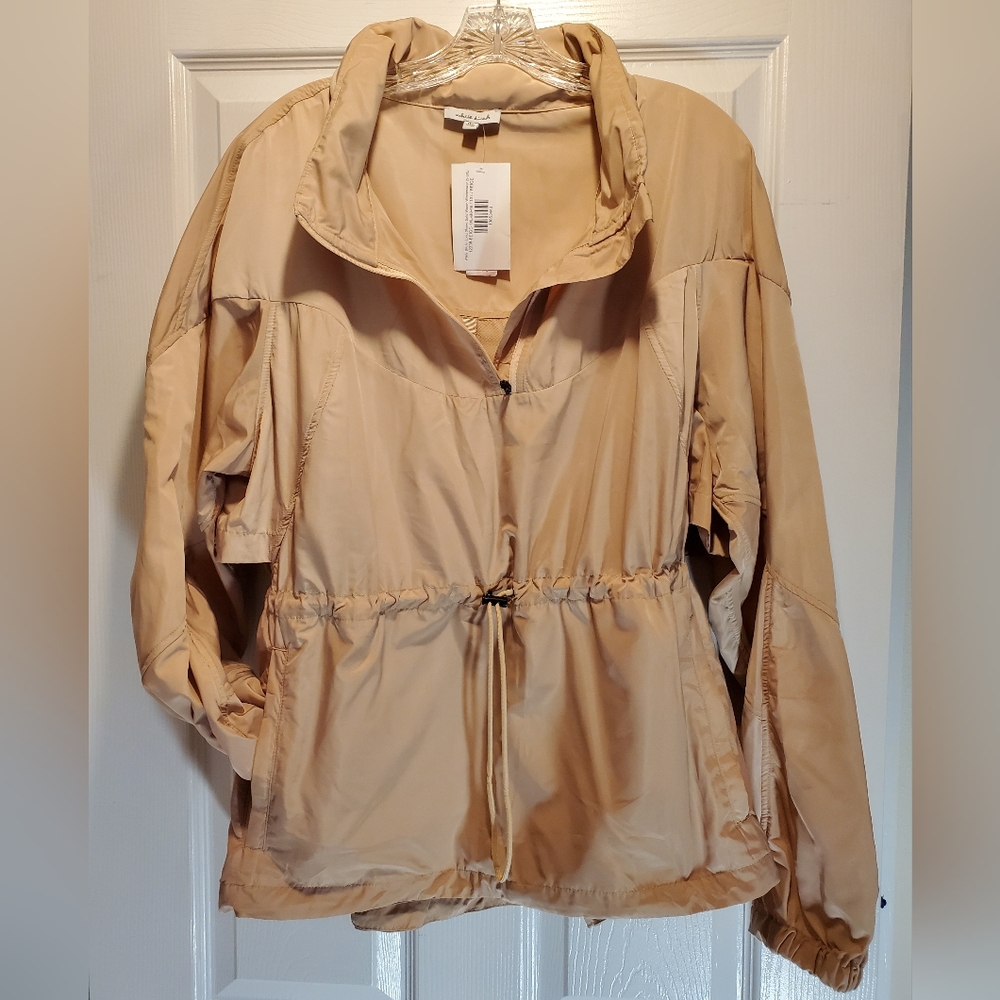White Birch Windbreaker Utility Pullover Jacket Tan Size 1X NWT